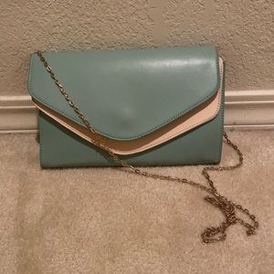 Crossbody multi flap purse with gold chain